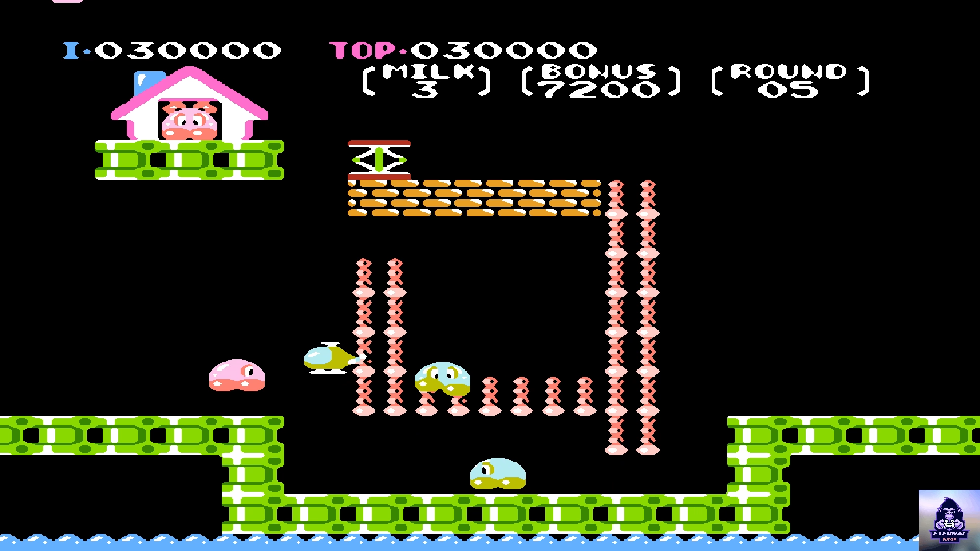 Орехи и молоко (Nuts & Milk) Игра на Денди( NES,MSX,Famicom) Геймплей.