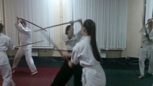 Айкидо парное упражнение с бокеном