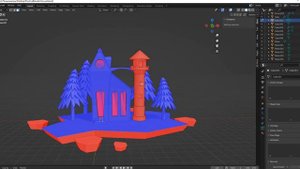 Как сделать синими фейсы в блендер (повернуть, флипнуть)