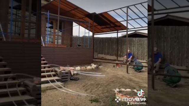 Каркас из профильной трубы. Навес для мангала. Сварочные работы. смотреть онлайн