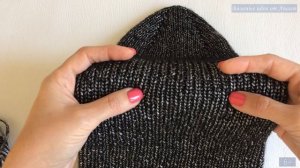 Модная шапка спицами резинкой 1х1 из пряжи Gazzal Rock n Roll | Шапка с красивой макушкой