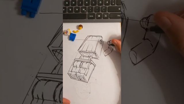 drawing an exploded lego man ? #artprocess #industrialdesign #sketching #howtodraw #drawing #art