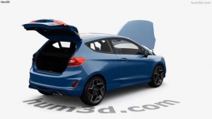 Ford Fiesta 3-door ST with HQ interior and Engine 2019 3D model by Hum3D.com