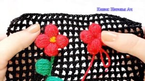 Объемное вязание пышными СТ на филейной сетке - Мастер-класс