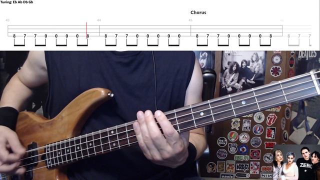 Zero by The Smashing Pumpkins - Bass Cover with Tabs Play-Along смотреть онлайн