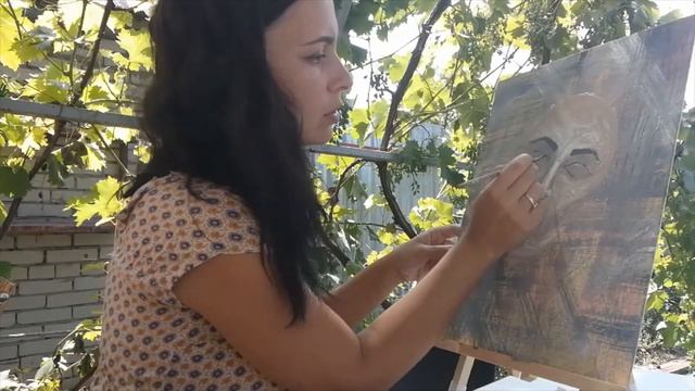 Рисуем портрет девушки акрилом