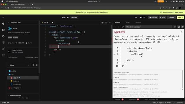 React Event Handling | React Tutorial for Beginners #7