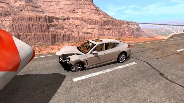 BeamNG drive - PORSCHE PANAMERA VS BARREIRA DE PNEU. смотреть онлайн