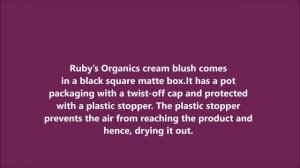 Ruby's Organics Creme Blush review-India's first Organic makeup range