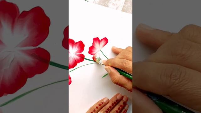 Beautiful flower ?  l Paint one stroke flower l #acrylicpainting  #shorts #AShortADay