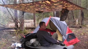 Одиночный поход. Ночевка в лесу. Готовим на костре