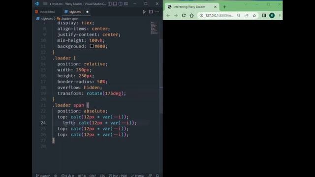 Interesting wavy loader animation css only || css tutorial смотреть онлайн