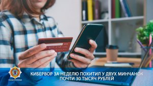 Кибервор за неделю похитил у двух минчанок почти 30 тысяч рублей