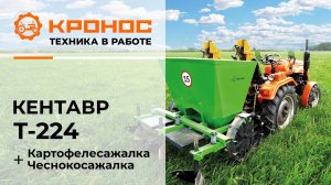 Обзор: Минитрактор Кентавр Т-224 (Toyokawa) с картофелесажалкой и чеснокосажалкой в работе