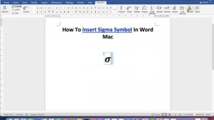 How To Insert Sigma Symbol In Word [ Mac ] - σ