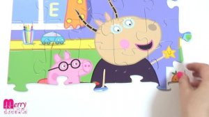 Папа Свин знакомится с мамой Свинкой - собираем большой пазл Peppa Pig | Merry Nika