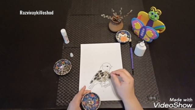 Аппликация из природного материала. смотреть онлайн