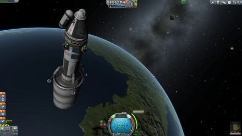 Kerbal Space Program (0.90) Прохождение карьеры. Часть 3. Первый кербин на Муне.