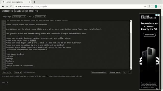 001 JavaScript variables