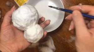 Снеговик в технике ватное папье-маше (Часть 1)