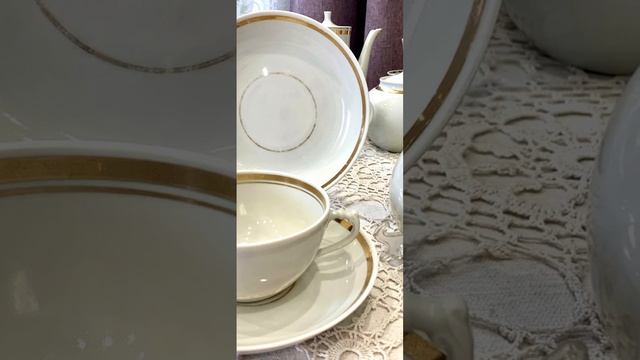 Сервиз Золотая лента Дулёво. #фарфор #фарфорссср смотреть онлайн