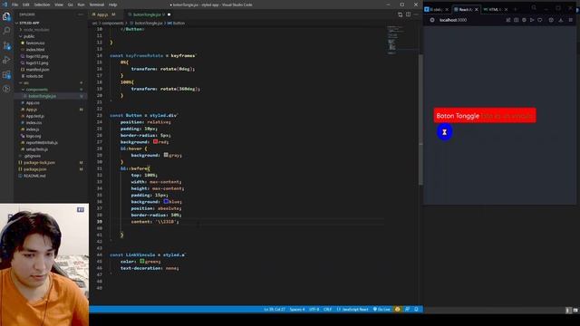Como usar estilos con styled components en react - creando botón modo noche смотреть онлайн