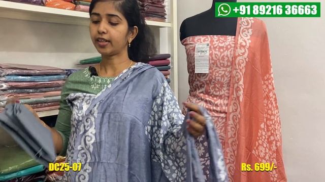 New Batik Printed Churidar Set Shop Online  Semi Silk and Cotton Churidar Materials  DC25