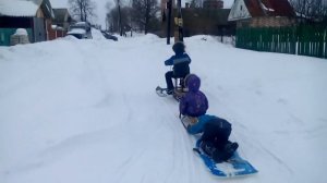 самодельный детский снегоход из металлолома с мотором от триммера