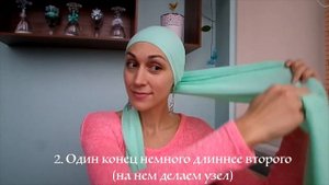 Как сделать головной  убор из палантина с плоским узлом на зиму, лето, осень. Top knot turban