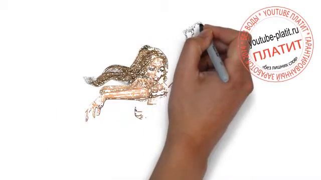 Видео как нарисовать русалку карандашом Риусем русалок из мультиков поэтапно смотреть онлайн