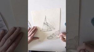 Рисуем парусник карандашом