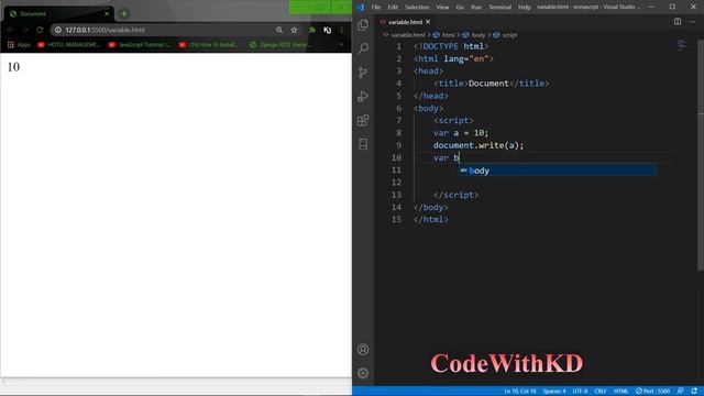 variable hosting in javascript