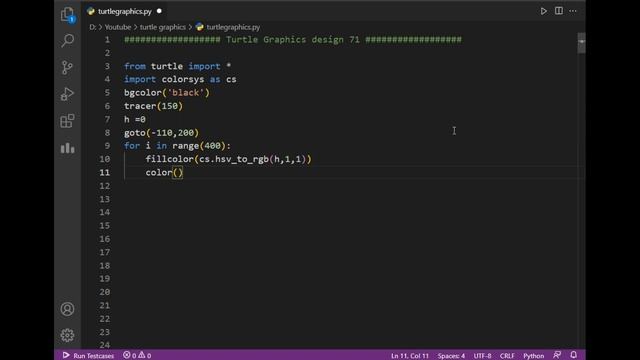 python turtle graphics tutorial || #design71  || Python graphics