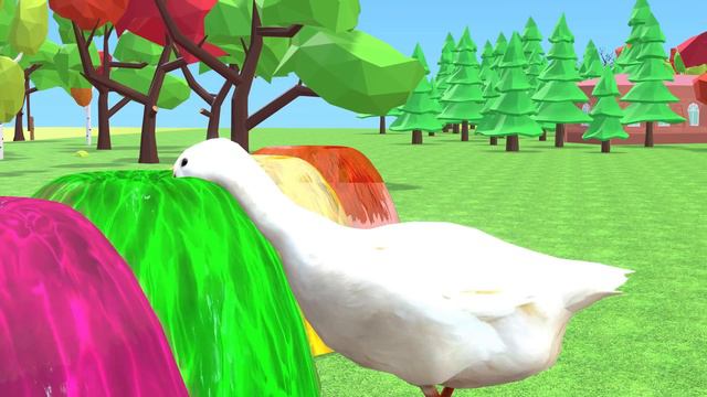 Duck cartoon vs Gorilla, Funny Monkey, fountain transformed into through a colorful смотреть онлайн