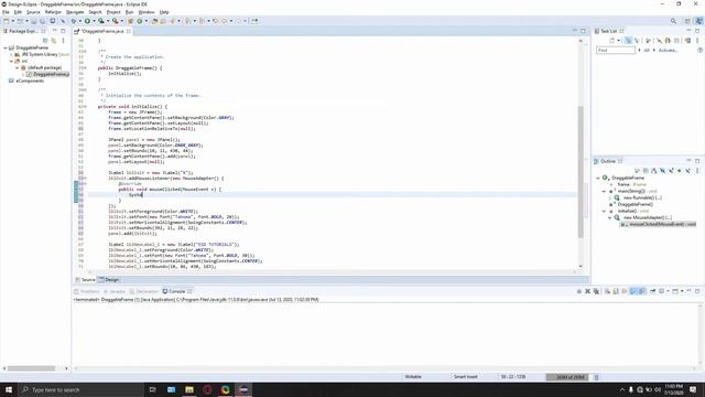 Java Swing Tutorial - Draggable Undecorated JFrame смотреть онлайн