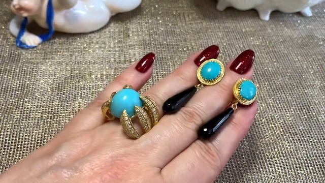 #Серебро. Любимая #бирюза.Стильный комплект и #антикварная #модель #кольца?????????