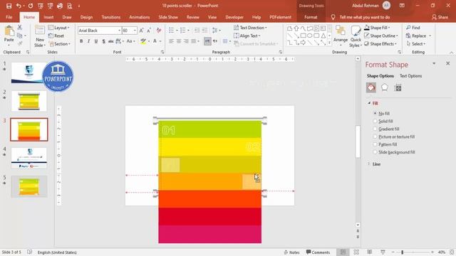 Create Scroll animation with 10 Points in PowerPoint