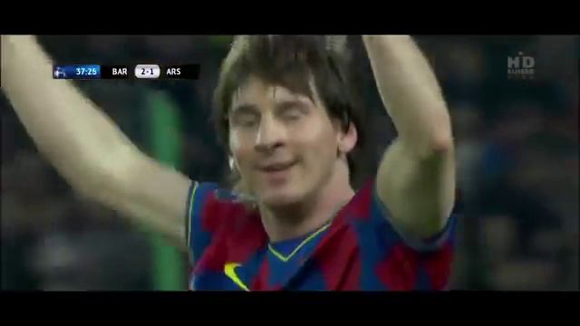 Barcelona - Arsenal 4 - 1 Lionel Messi Super Hattrick All Goals HD 06.04.2010