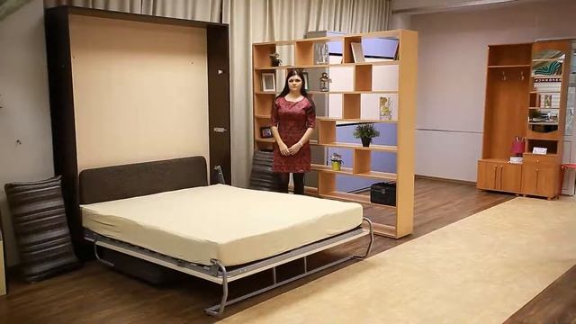 Двуспальная подъемная кровать шкаф-кровать "элара лонга" с диваном