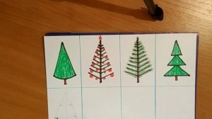 ЁЛКА 2. Как нарисовать ёлку карандашами для детей. (8 вариантов)Tree Рисуем вместе