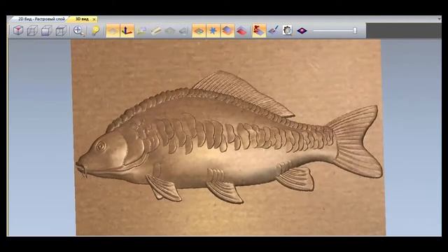 Демонстрация 3D модели рыба Карп смотреть онлайн