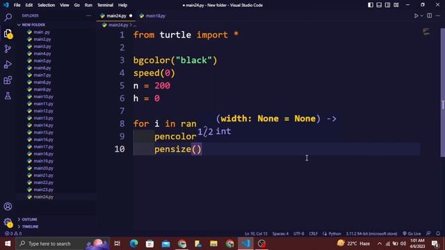 python turtle || create a graphics using (python)