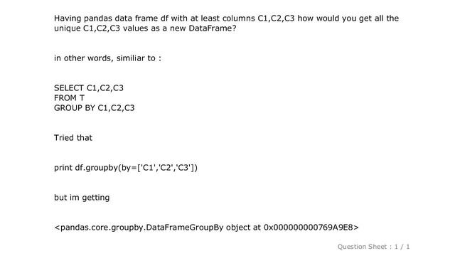 Pandas : Get unique values of multiple columns as a new dataframe in pandas смотреть онлайн