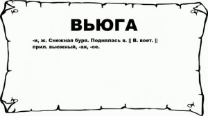 ВЬЮГА - что это такое? значение и описание