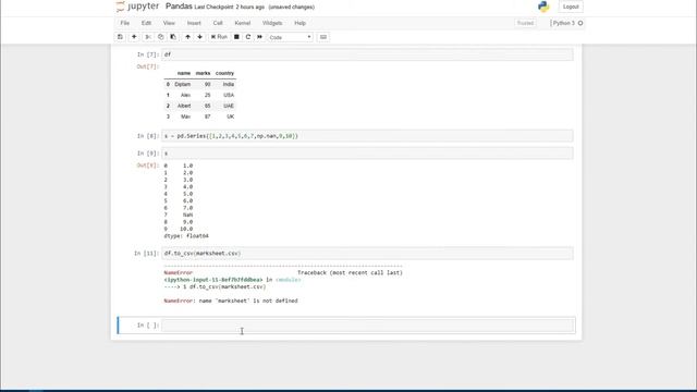 Creating a CSV File | Python Pandas 4.0