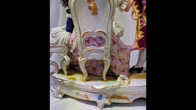 Роскошная кружевная композиция "Императрица и Фаворит", Volkstedt, Германия смотреть онлайн