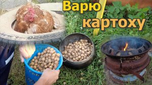 Моя классная уличная мини печь из колесных дисков, делаю подсыпку под тротуарную плитку.