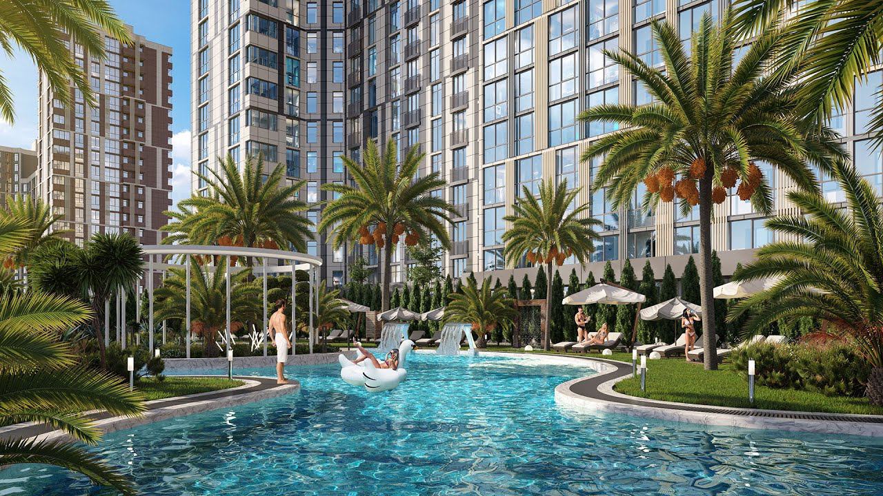 3D video clip about the apartment complex. 3D видео презентация жилого комплекса. смотреть онлайн