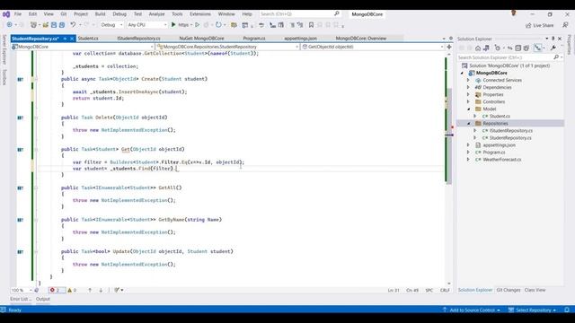 CRUD Operations in Mongodb Using ASP.NET Core 7