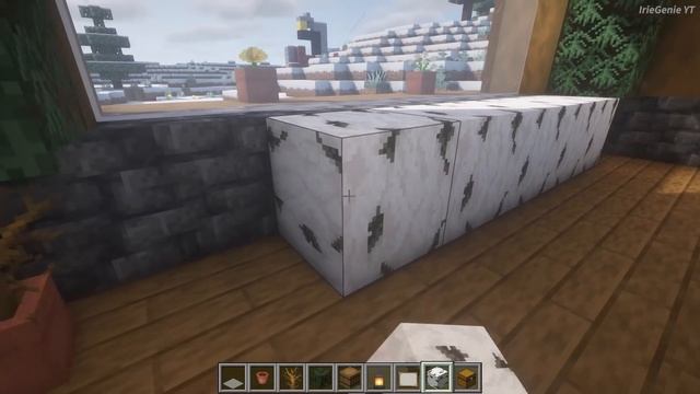Minecraft: How To Build a Large Winter Log House Tutorial(#7) | 마인크래프트 건축, 통나무 집 짓기, 인테리어